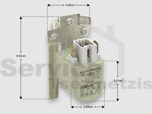 Gallery image 1 of ΠΥΚΝΩΤΗΣ ΠΛ. ΑΝΤΙΠ/ΚΟΣ BOSCH SIEMENS NEFF 0.24μF 230108