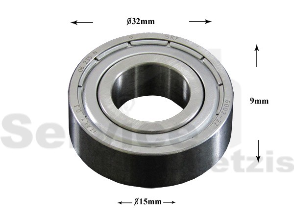 Gallery image 1 of ΡΟΥΛΕΜΑΝ ΠΛΥΝΤΗΡΙΟΥ ΡΟΥΧΩΝ 6002 ZZ SKF 15x32x9
