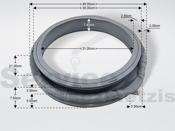 Gallery image 1 of ΛΑΣΤΙΧΟ ΠΟΡΤΑΣ ΠΛΥΝΤΗΡΙΟΥ ΡΟΥΧΩΝ  SAMSUNG DC64-03690A