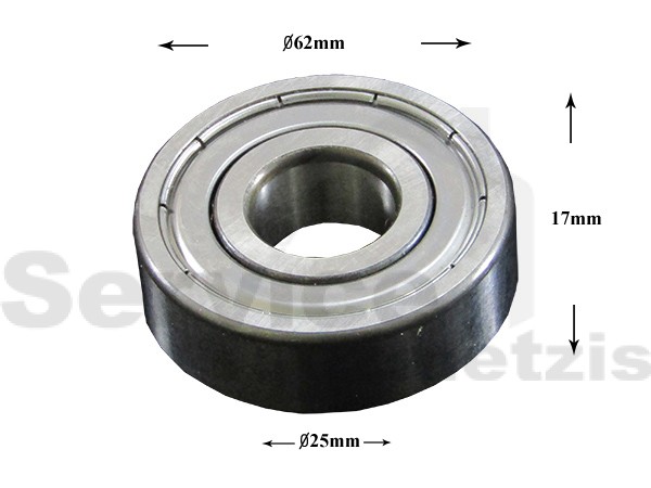Gallery image 1 of ΡΟΥΛΕΜΑΝ ΠΛΥΝΤΗΡΙΟY ΡΟΥΧΩΝ SKF 6305 ZZ 25x62x17