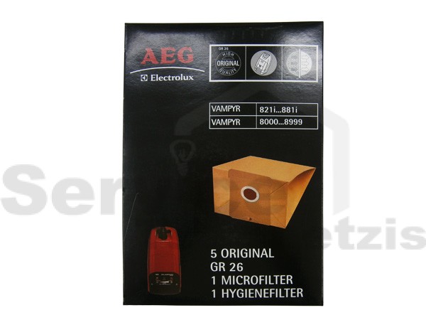 Gallery image 1 of ΣΑΚΟΥΛΑ ΣΚΟΥΠΑΣ AEG GR23 GR26 SET 5 ΤΕΜ + 2 ΦΙΛΤΡΑ