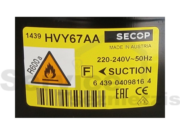 Gallery image 2 of ΜΟΤΕΡ ΨΥΓΕΙΟΥ SECOP R600 1/8 HVY67AA 6.00 CM3