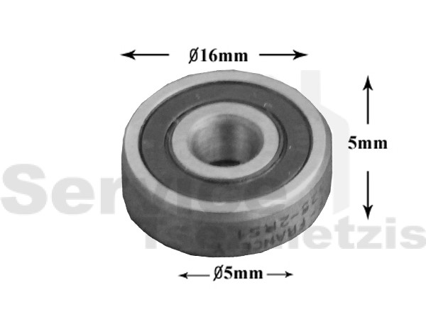 Gallery image 1 of ΡΟΥΛΕΜΑΝ ΠΛΥΝΤΗΡΙΟΥ ΡΟΥΧΩΝ 625 2RS 5x16x5