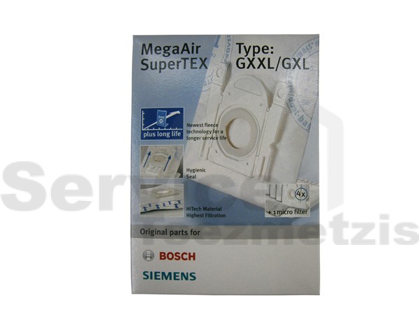 Gallery image 1 of ΣΑΚΟΥΛΑ ΣΚΟΥΠΑΣ SIEMENS BOSCH TYPE GXXL/GXL ORIGINAL SET 4 ΤΕΜ + 1 ΦΙΛΤΡΟ