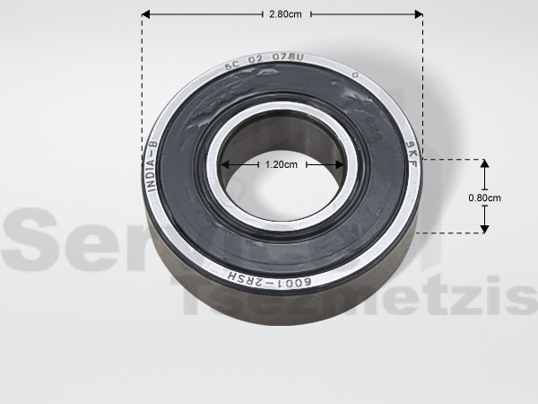Gallery image 1 of ΡΟΥΛΕΜΑΝ ΠΛΥΝΤΗΡΙΟY ΡΟΥΧΩΝ 6001 2RS SKF