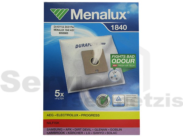 Gallery image 1 of ΣΑΚΟΥΛΑ ΣΚΟΥΠΑΣ MENALUX 1840 AEG GR50 9001961953 SET 5 ΤΕΜ + 1 ΦΙΛΤΡΟ