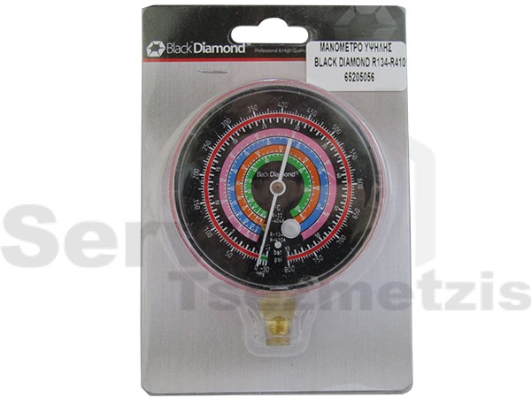 Gallery image 2 of ΜΑΝΟΜΕΤΡΟ 80ΜΜ R22/R134a/R404/R410a BLACK DIAMOND ΥΨΗΛΗΣ ΠΙΕΣΗΣ