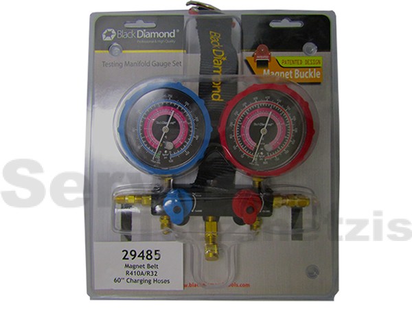 Gallery image 1 of ΜΑΝΟΜΕΤΡΑ ΣΕΤ ΜΕ ΛΑΣΤΙΧΑ 120ΜΜ R410/R32 BALL VALVE BLACK DIAMOND