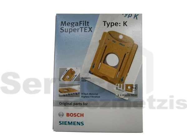 Gallery image 1 of ΣΑΚΟΥΛΑ ΣΚΟΥΠΑΣ SIEMENS BOSCH TYPE K ORIGINAL SET 4 ΤΕΜ + 1 ΦΙΛΤΡΟ