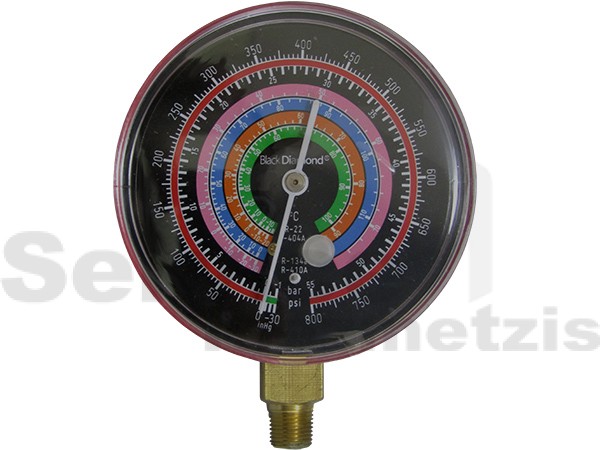 Gallery image 1 of ΜΑΝΟΜΕΤΡΟ 80ΜΜ R22/R134a/R404/R410a BLACK DIAMOND ΥΨΗΛΗΣ ΠΙΕΣΗΣ