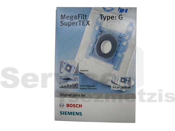 Gallery image 1 of ΣΑΚΟΥΛΑ ΣΚΟΥΠΑΣ SIEMENS BOSCH TYPE G MICRO ORIGINAL SET 4 ΤΕΜ + 1 ΦΙΛΤΡΟ